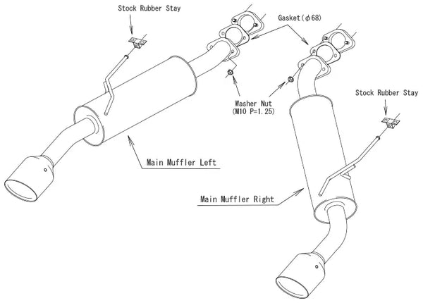 HKS Exhaust System Legamax Sports for Nissan Skyline (RV37)