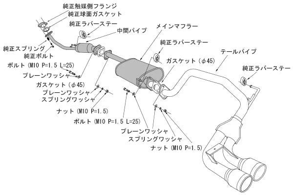 HKS Exhaust System COOL Style II for Honda N-box (JF1)