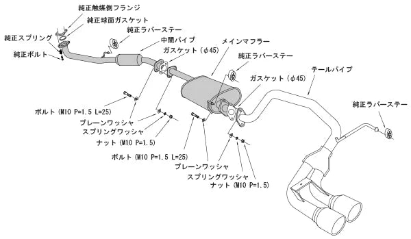 HKS Exhaust System COOL Style II for Honda N-WGN (JH1)
