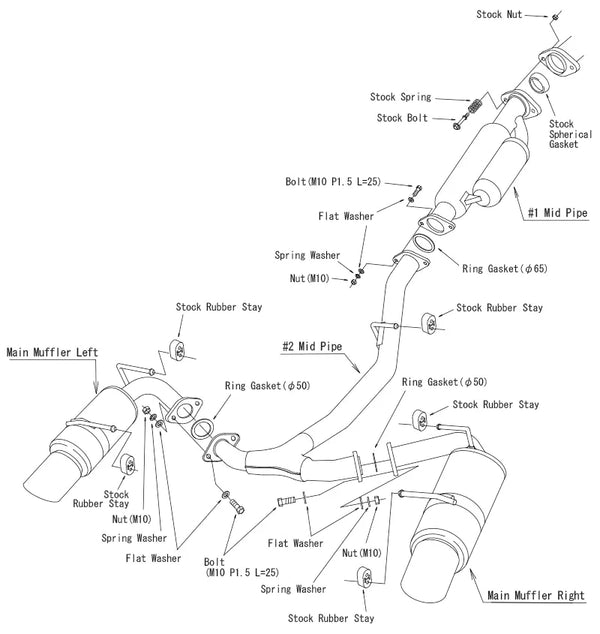HKS Exhaust System HI-Power Spec-L for Toyota GR86, Subaru BRZ