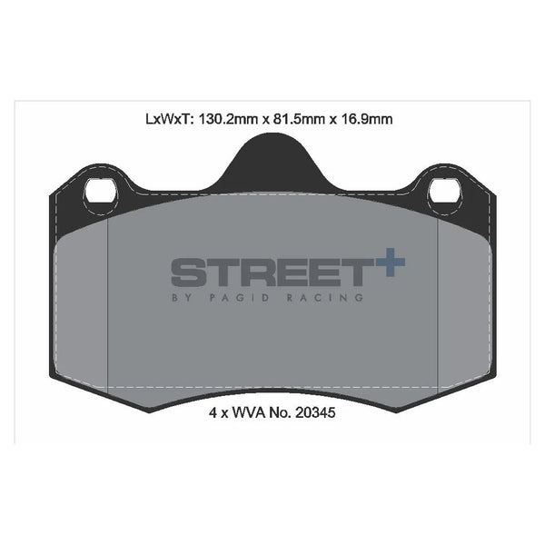Pagid T8000SP2001 Street+ Brake Pads for LOTUS Evora 3.5 / RENAULT Clio II