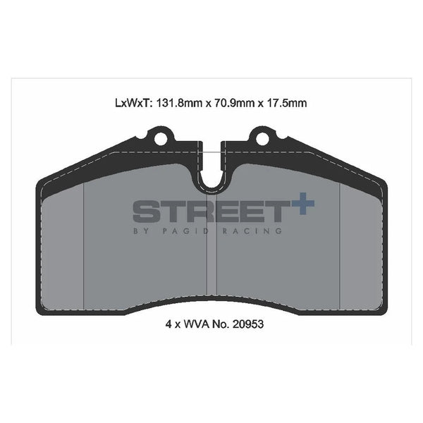 Pagid T8003SP2001 Street+ Brake Pads for PORSCHE 911 (964) / 911 Targa (993)