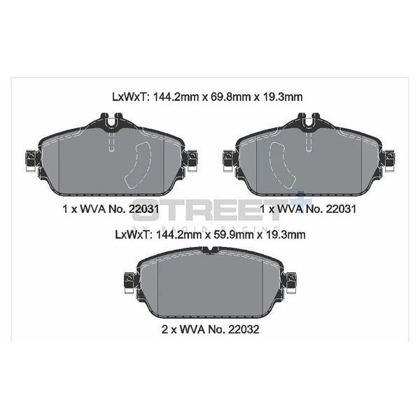 Pagid T8008SP2001 Street+ Front Brake Pads for MERCEDES-BENZ C-Class (W205) / E-Class (W213) / GLA (X156)
