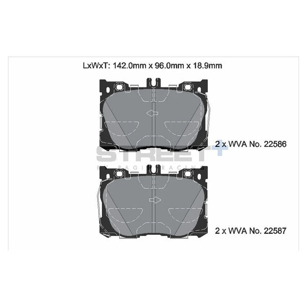 Pagid T8015SP2001 Street+ Front Brake Pads for MERCEDES-BENZ C-CLASS (W205) / CLS (C257) / E-CLASS (W213)