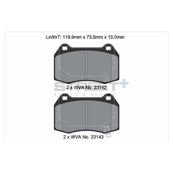 Pagid T8019SP2001 Street+ Front Brake Pads