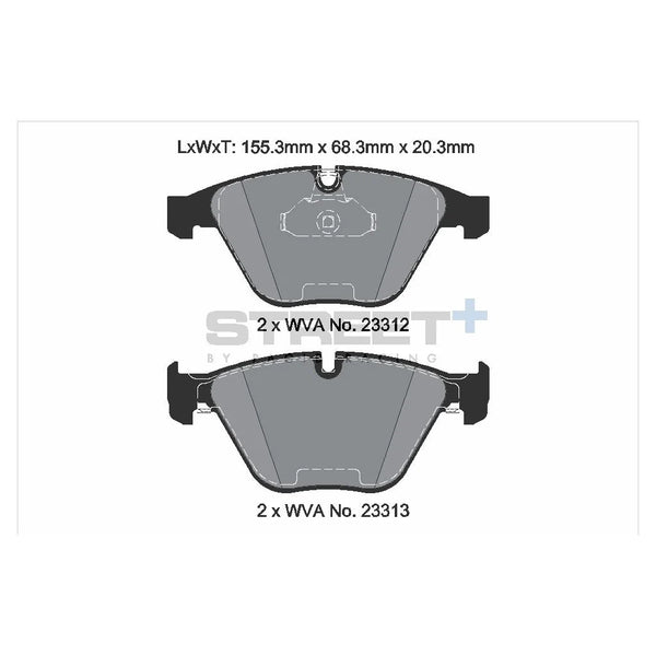 Pagid T8024SP2001 Street+ Front Brake Pads for BMW 5 Series (E60/E61) / 6 (E63/E64) / 7 (E65, E66, E67)