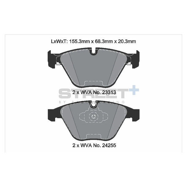 Pagid T8025SP2001 Street+ Front Brake Pads for BMW 3 (E90/E91/E92/E93/F30/F3) / X1 (E84)