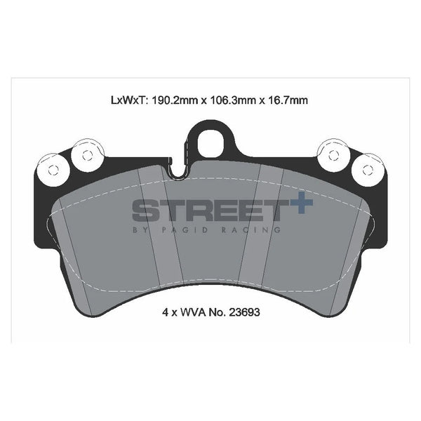 Pagid T8038SP2001 Street+ Front Brake Pads for AUDI Q7 (4LB) / CAYENNE (9PA) / VW TOUAREG