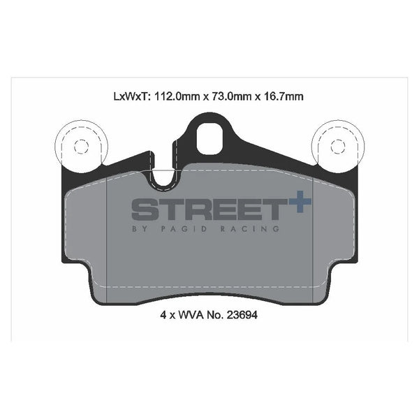Pagid T8039SP2001 Street+ Rear Brake Pads for AUDI Q7 (4LB) / CAYENNE (9PA) / VW TOUAREG