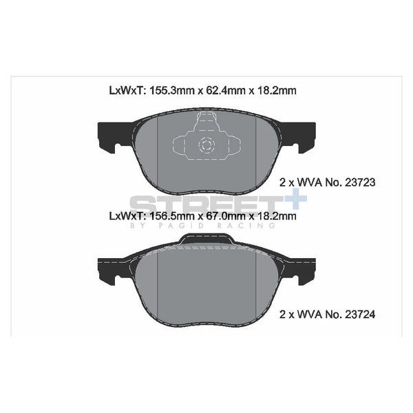 Pagid T8041SP2001 Street+ Front Brake Pads for FORD C-MAX / ECOSPORT / FOCUS II-III / MAZDA 3 / VOLVO S40