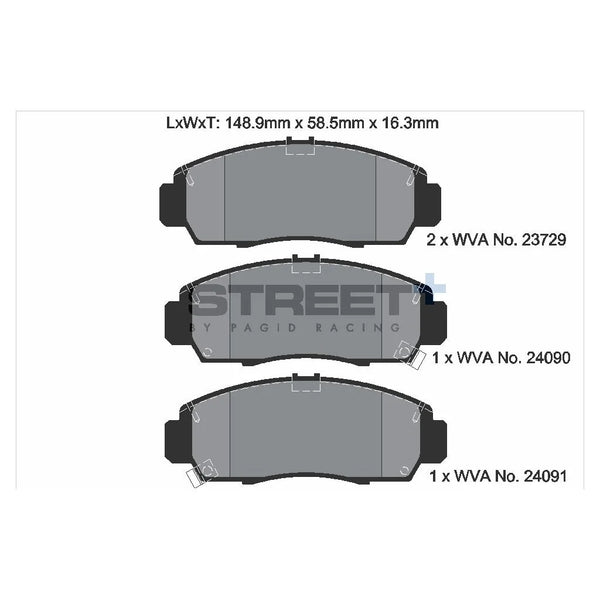 Pagid T8042SP2001 Street+ Front Brake Pads for HONDA ACCORD VIII-IX / HONDA CIVIC VII-IX / ACURA TSX