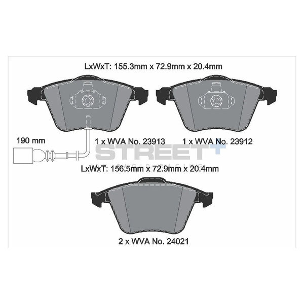 Pagid T8048SP2001 Street+ Front Brake Pads for AUDI A3 (8Px) / AUDI TT (8Jx) / VW GOLF VI