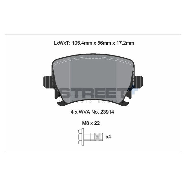 Pagid T8049SP2001 Street+ Rear Brake Pads for AUDI A3 (8Px) / VW GOLF V-VI / SKODA OCTAVIA II-III