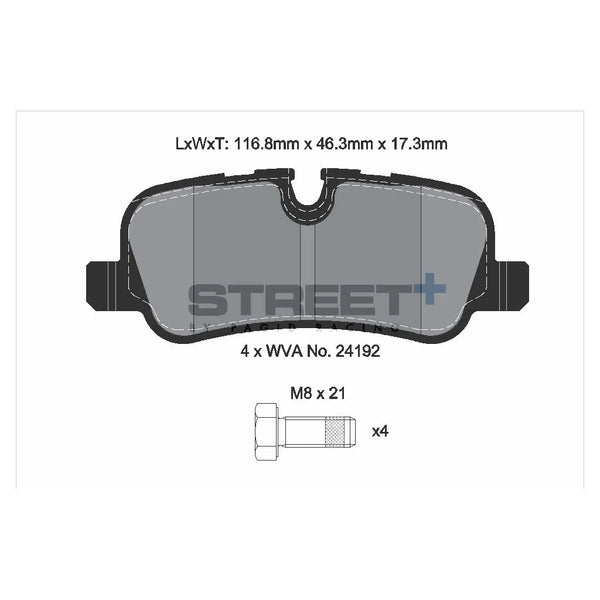 Pagid T8061SP2001 Street+ Rear Brake Pads for LAND ROVER Discovery III-IV / RANGE ROVER III