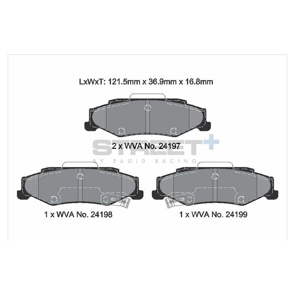 Pagid T8063SP2001 Street+ Rear Brake Pads for CHEVROLET Convertible (C6) 2005-2013