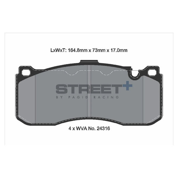 Pagid T8068SP2001 Street+ Front Brake Pads