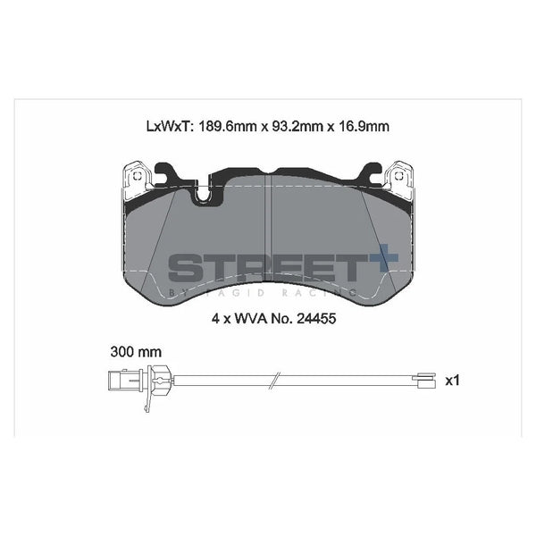 Pagid T8073SP2001 Street+ Front Brake Pads for AUDI A6 C6, C7 / A7 Sportback (4GA, 4GF)
