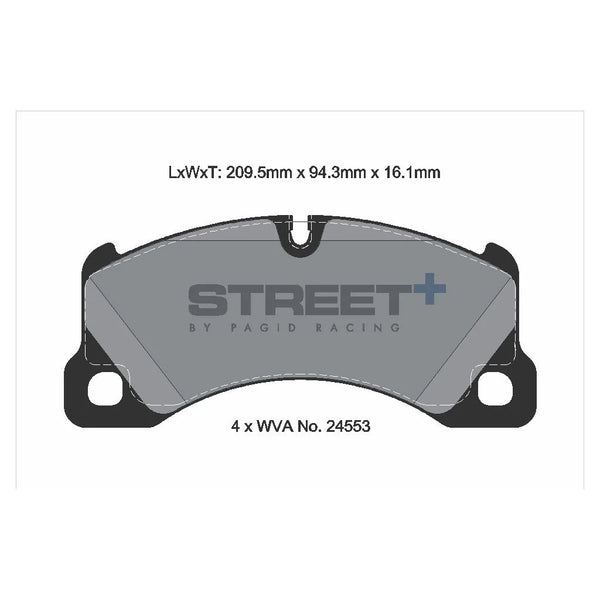 Pagid T8077SP2001 Street+ Front Brake Pads for PORSCHE Panamera (970) / VW Touareg (7LA, 7L6, 7L7)