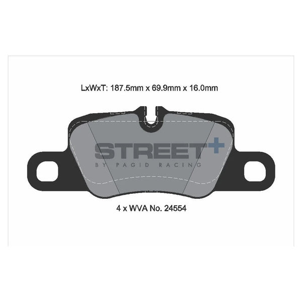 Pagid T8078SP2001 Street+ Rear Brake Pads for PORSCHE 911 Carrera S / 4S / GTS / 4GTS 2012-2019