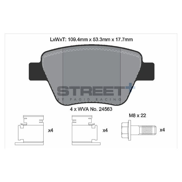 Pagid T8080SP2001 Street+ Rear Brake Pads for AUDI A3 / SKODA Superb II / VW Golf VI