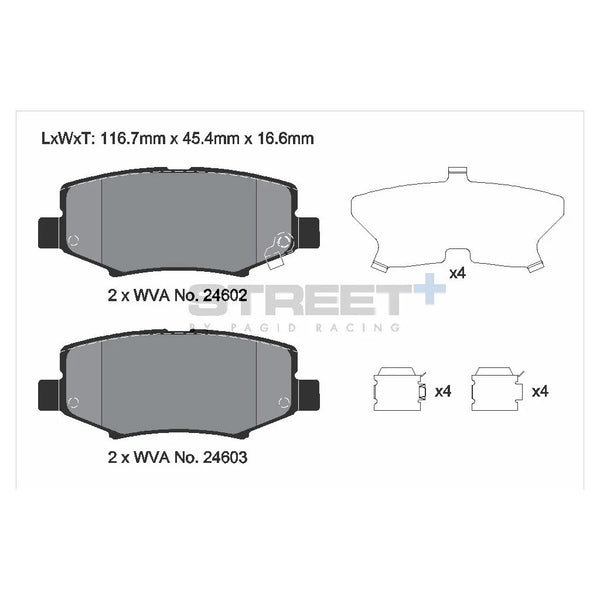 Pagid T8081SP2001 Street+ Rear Brake Pads for JEEP Cherokee (KK) / Wrangler (JK/JL)
