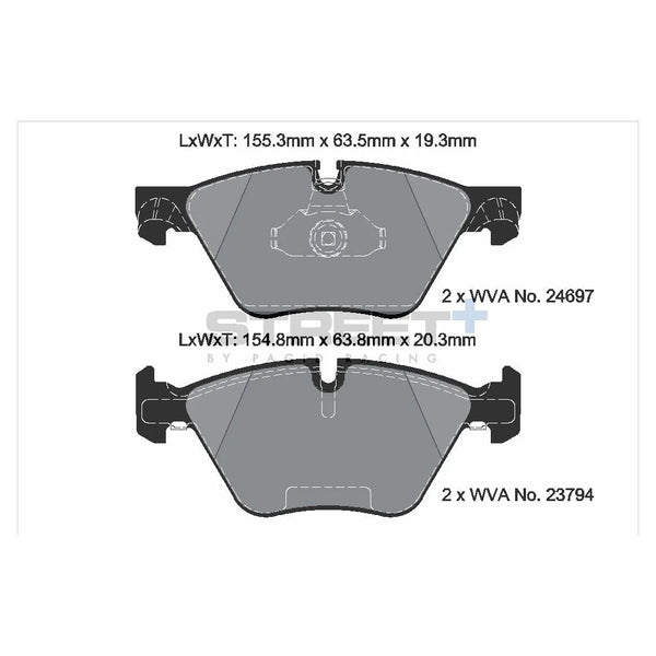 Pagid T8089SP2001 Street+ Front Brake Pads for BMW 5 Series (F10, F11, F18)