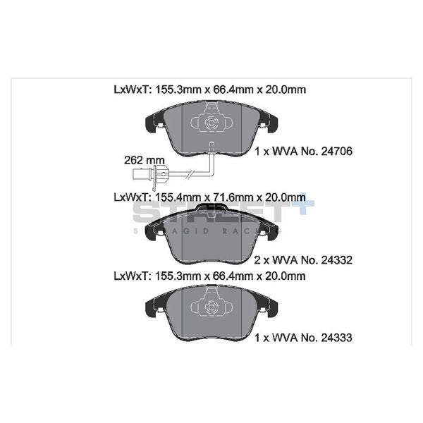 Pagid T8090SP2001 Street+ Front Brake Pads for AUDI A4 B8 / AUDI A5 (8T3, 8F7)