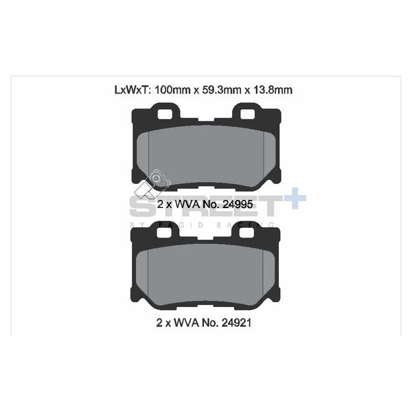 Pagid T8100SP2001 Street+ Rear Brake Pads for NISSAN 370Z (Z34) 2009-2020