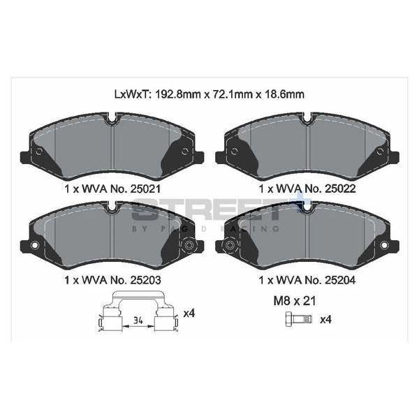 Pagid T8103SP2001 Street+ Front Brake Pads for LAND ROVER Defender / RANGE ROVER Evoque