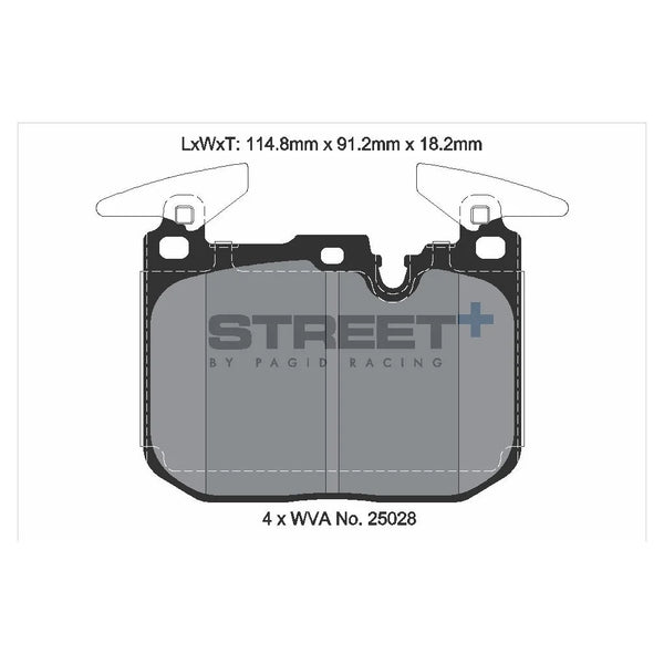 Pagid T8104SP2001 Street+ Front Brake Pads for BMW 1 Series (F20 / F21) / 3 Series (F30) / i8 (I12)