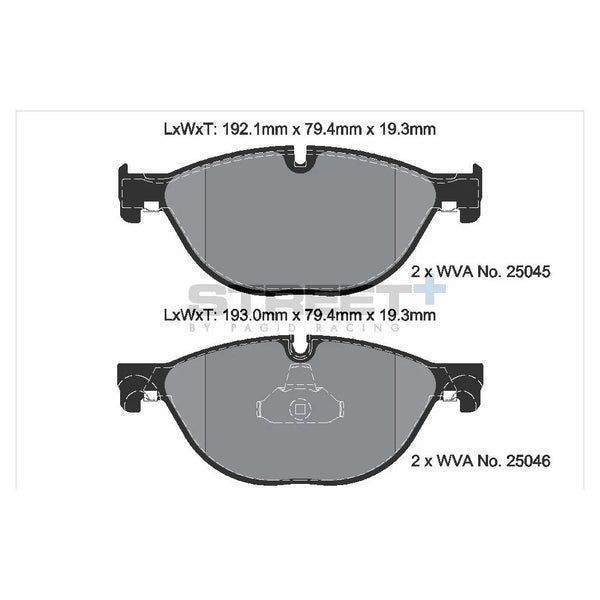Pagid T8106SP2001 Street+ Front Brake Pads for BMW 5 (F07, F1x) / BMW 6 (F12, F13) / BMW 7 (F0x)