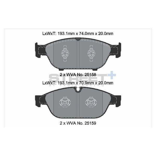 Pagid T8109SP2001 Street+ Front Brake Pads for AUDI A6 C7 / A7 Sportback / AUDI A8 D4