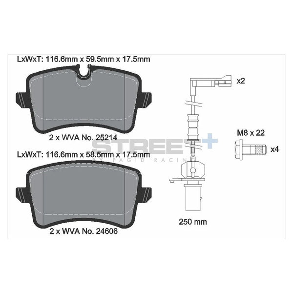 Pagid T8114SP2001 Street+ Rear Brake Pads for AUDI A8 D4 / VW Phideon