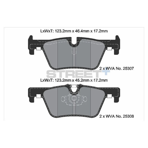 Pagid T8117SP2001 Street+ Rear Brake Pads for BMW F20 / F21 / F23 / F30 / F31 / F32