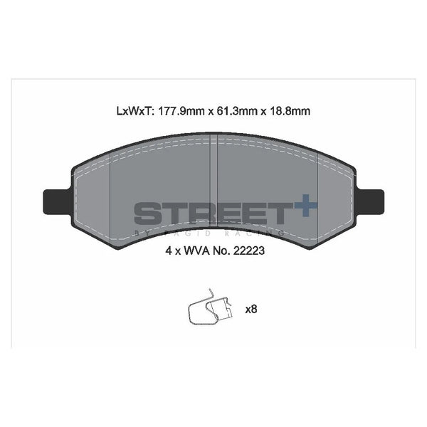 Pagid T8136SP2001 Street+ Front Brake Pads for CHRYSLER Aspen / DODGE Dakota / RAM 1500 Crew Cab Pickup