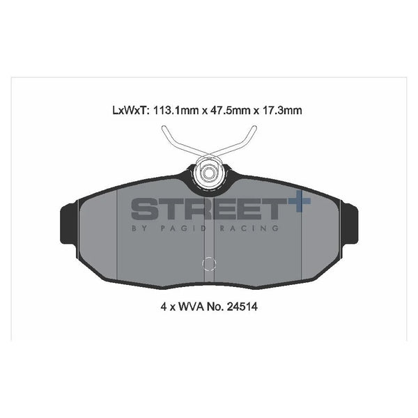 Pagid T8140SP2001 Street+ Rear Brake Pads for FORD Mustang Coupe 1993-2004