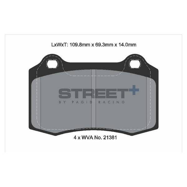 Pagid T8155SP2001 Street+ Front Brake Pads for FORD Focus I (DAW, DBW) RS