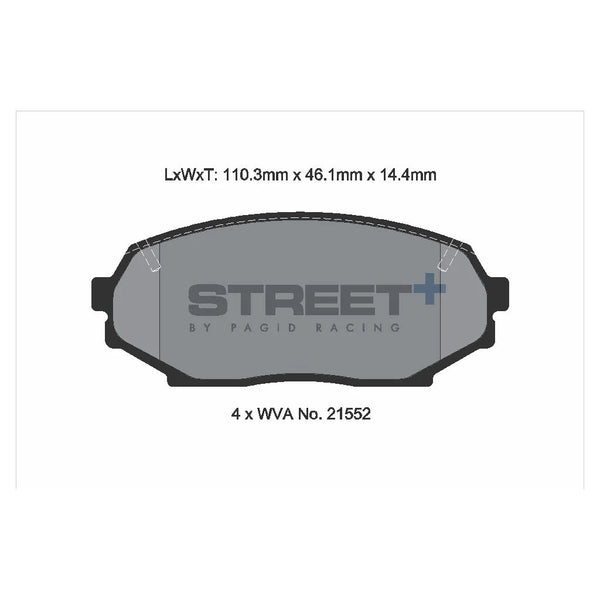 Pagid T8157SP2001 Street+ Front Brake Pads for MAZDA MX-5 I (NA) / ISUZU Impulse