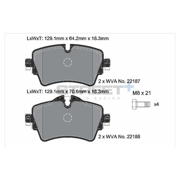 Pagid T8161SP2001 Street+ Front Brake Pads for BMW 1 (F52) / X2 (F39) / MINI (F5x)