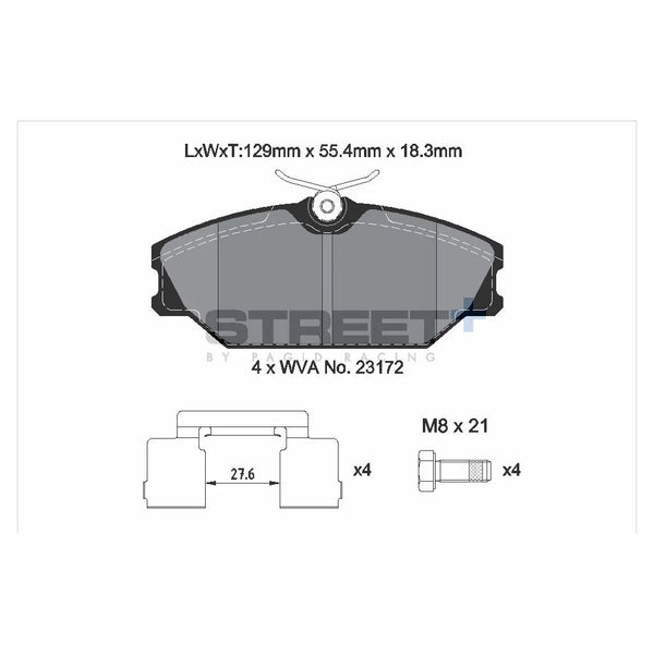 Pagid T8165SP2001 Street+ Front Brake Pads for RENAULT Megane I / Laguna I / Scenic I MPV