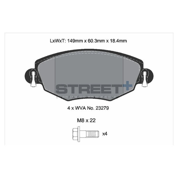 Pagid T8167SP2001 Street+ Front Brake Pads for JAGUAR X-TYPE I (X400) / FORD Mondeo (BWY/B4Y/B5Y)