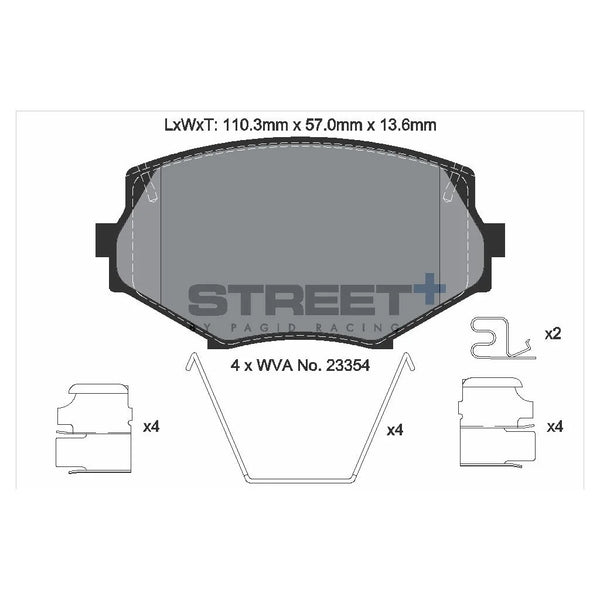 Pagid T8171SP2001 Street+ Front Brake Pads for MAZDA MX-5 I-II / EUNOS Roadster II (NB)