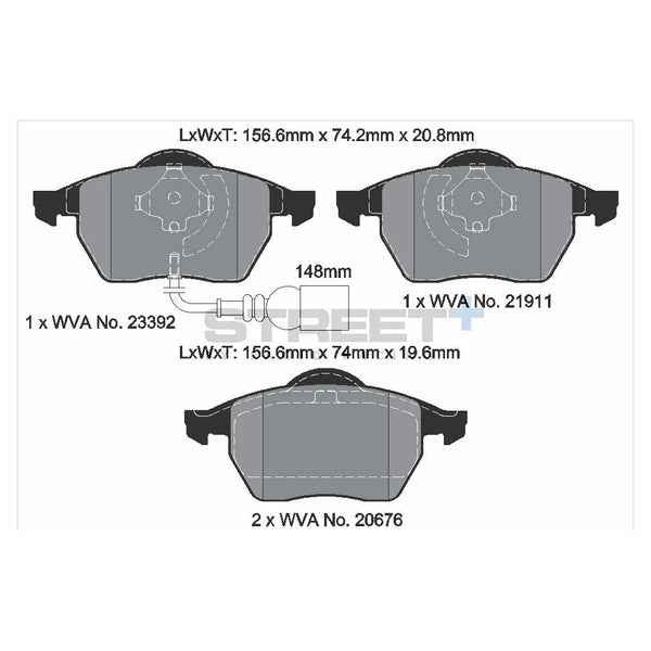 Pagid T8173SP2001 Street+ Front Brake Pads