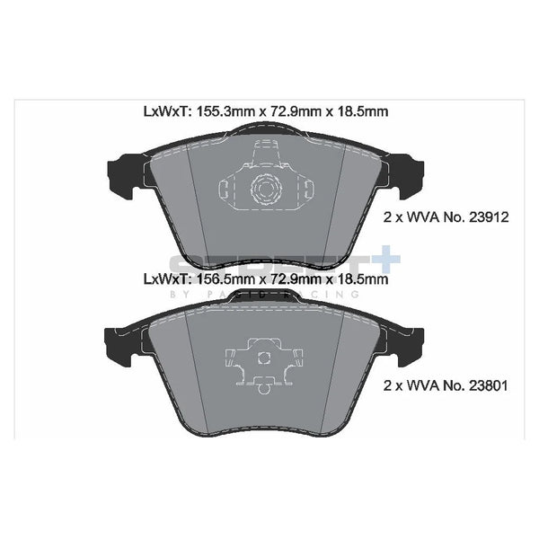 Pagid T8180SP2001 Street+ Front Brake Pads for MAZDA 3 (BL / BK) / VOLVO S40 / SAAB 9-3