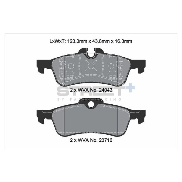Pagid T8184SP2001 Street+ Rear Brake Pads for MINI (R50/R53/R56)