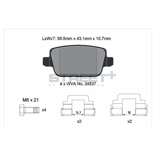 Pagid T8189SP2001 Street+ Rear Brake Pads for FORD Mondeo (BA7) / S-MAX (WA6)