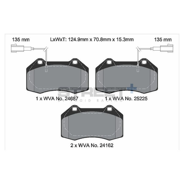 Pagid T8190SP2001 Street+ Front Brake Pads for ALFA ROMEO Mito / ABARTH Punto