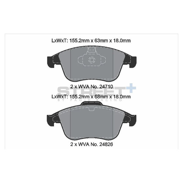 Pagid T8191SP2001 Street+ Front Brake Pads for RENAULT Megane III 2.0 R.S.