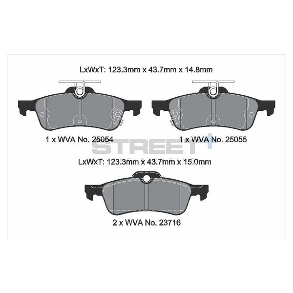 Pagid T8196SP2001 Street+ Rear Brake Pads for HONDA Civic (FK) 2011-2017