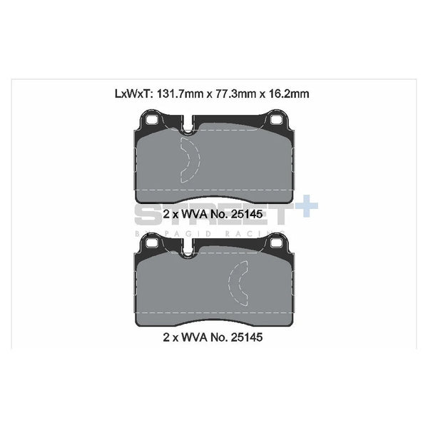 Pagid T8198SP2001 Street+ Front Brake Pads for AUDI TT (8J3 / 8J9) / A3 Sportback (8PA)